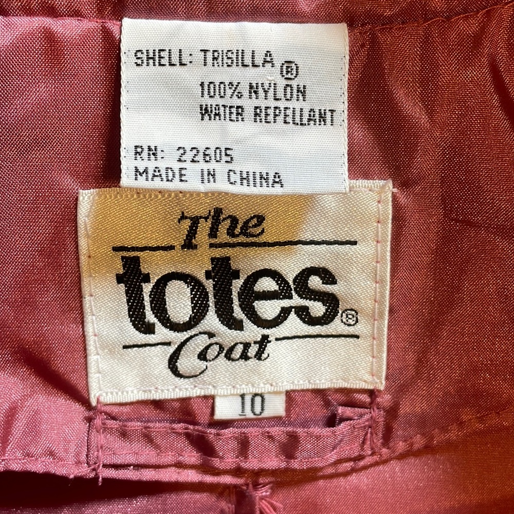 Vintage The totes Coat Lightweight Shiny Nylon Trench Coat - Dusty Rose Pink - Picture 3 of 16